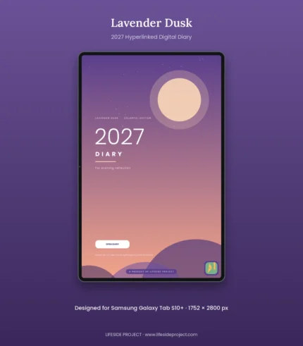 Lavender Dusk – 2027 Digital Diary – Samsung Galaxy Tab S10+