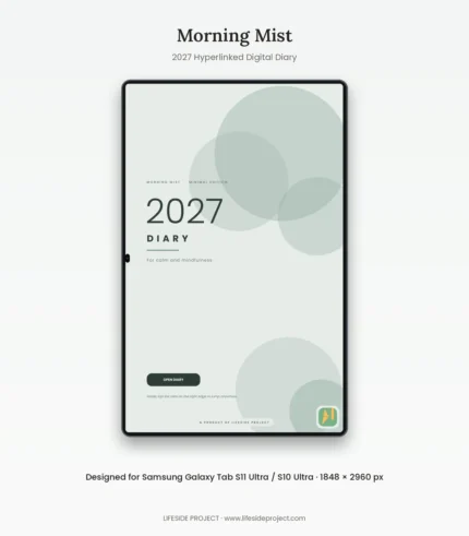 Morning Mist – 2027 Digital Diary – Galaxy Tab S11 Ultra / S10 Ultra