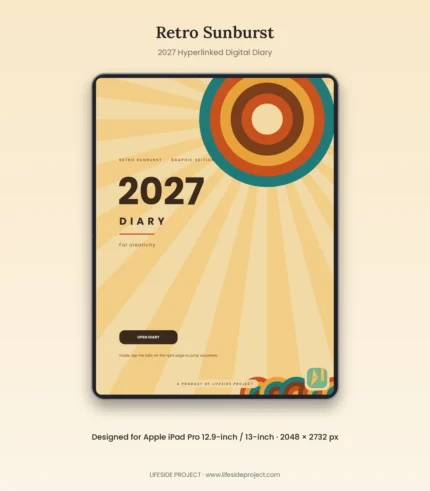 Retro Sunburst – 2027 Digital Diary – iPad Pro 12.9/13
